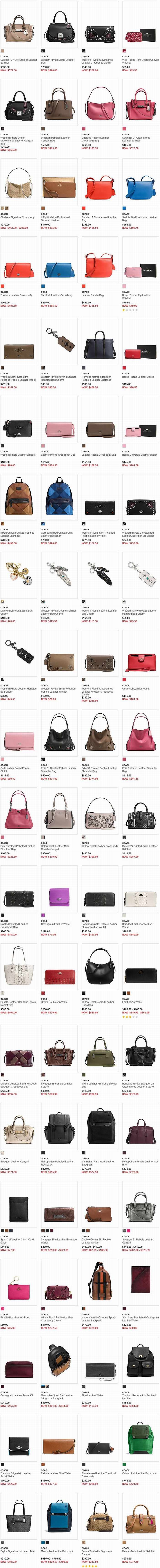精选80款 Coach 蔻驰 时尚美包、背包、钱包限时清仓！售价低至45加元！