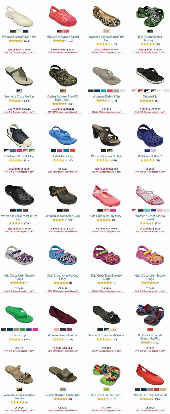 Crocs 洞洞鞋 精选179款成人儿童鞋靴4折起特卖！额外再打7折！
