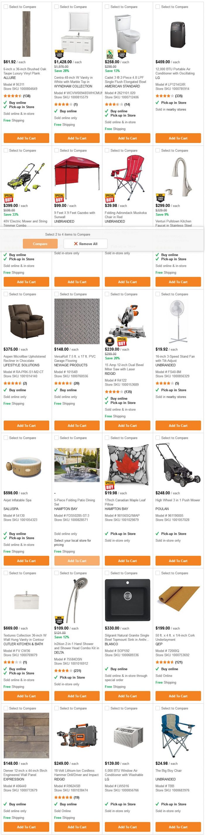 Home Depot 国庆节特卖，精选大量家电、庭院用品、电动工具、厨卫设施、家具等特价销售！全部包邮！