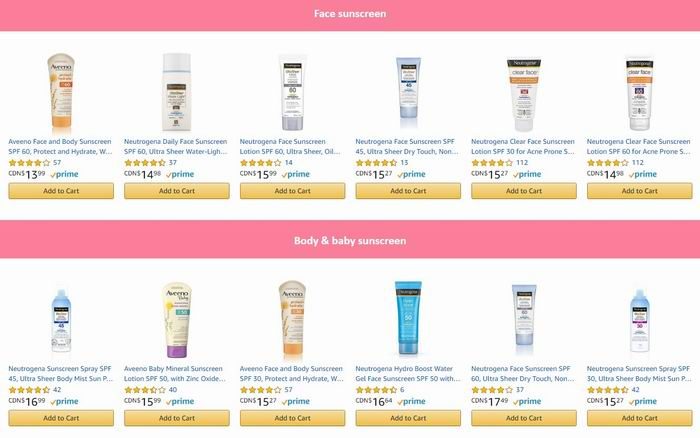 情人节大促！精选 Neutrogena 露得清、Clean & Clear 可伶可俐、Aveeno 艾维诺 等品牌美体护肤品、洁面保湿防晒产品、婴幼儿洗浴用品等特价销售，满35加元额外7.5折+包邮！