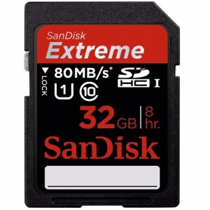 SanDisk Extreme 32GB SDHC UNS-I Card Class 10 80MB/s储存卡
