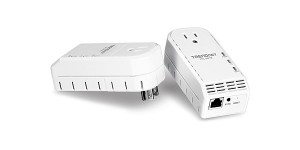 TRENDnet TPL-307E2K 200Mbps Powerline AV Adapter Kit带插孔电力猫