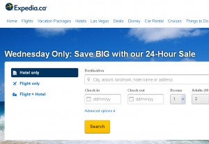 Expedia机票宾馆今日特惠Wednesday Only: Save BIG with our 24-Hour Sale