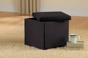 Mainstays Royal Plush Storage Ottoman搁脚凳，内有仿皮款