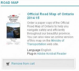 免费最新版安省道路纸质地图Official Road Map of Ontario 2014/15