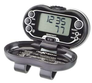 PEDOMETER WITH CALORIE COUNTER带时钟背光计步器，可计算消耗卡路里热量