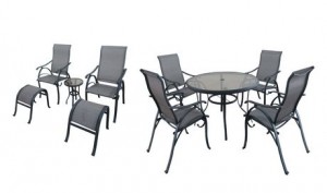 庭院餐桌餐椅十件套hometrends Bettona 10-Piece Sling Dining Set