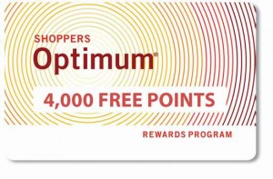 Shoppers Optimum积分卡更新个人信息，送4000积分（价值5元），10月5日前有效