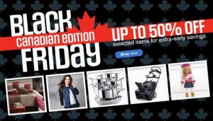 Sears Black Friday Canadian Edition指定产品5折起特卖