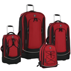 Timberland Claremont Four-Piece Luggage Set, Plus, Red/Black, One Size