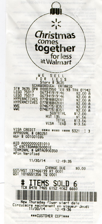 Walmart 3款2元清仓玩具全部顺利退货并回购