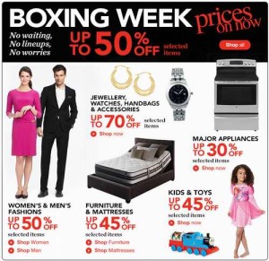Sears Boxing Week prices on now特卖及Boxing Week特卖传单
