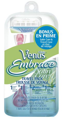 Gillette Venus Travel Pack Bonus Satin Care & Travel Case 吉列女用剃刀旅行套装