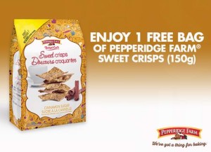 两份免费Pepperidge Farm Sweet Crisps (150g)甜薯片