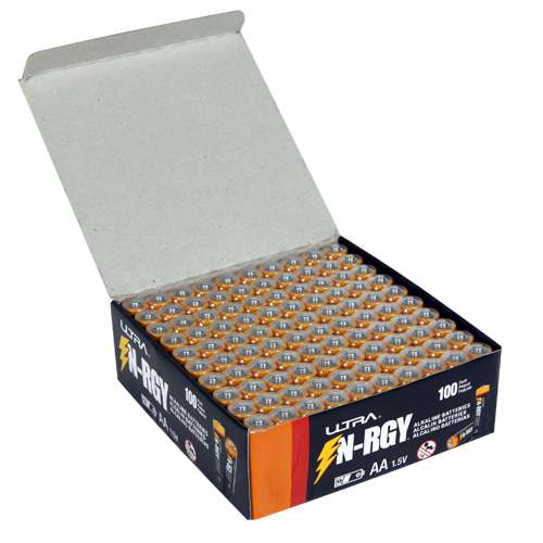 Ultra N-RGY AA Alkaline Batteries 100支装AA电池