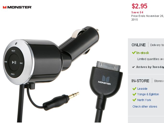 Monster iCharger 200 iPod/iPhone Car Charger车载充电器30pin老款接口