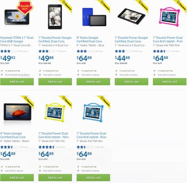 Walmart多款平板电脑44.88-64.88元清仓