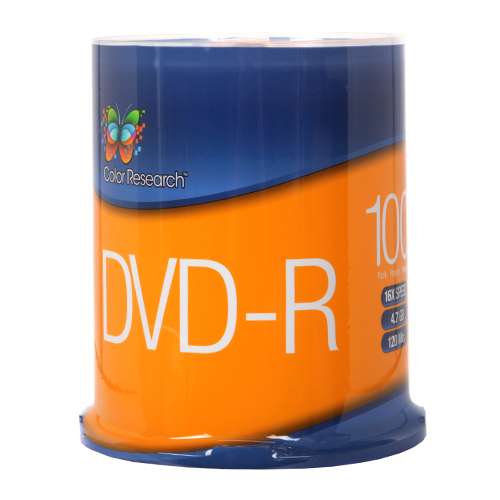COLOR RESEARCH 100 Pack DVD-R Blank Media - 16X Speed, 4.7 GB 空白DVD刻录盘