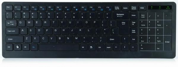 Nexxtech 2.4GHz Wireless Keyboard with Numeric Touch Panel无线键盘带数字键盘触摸面板，具有鼠标功能