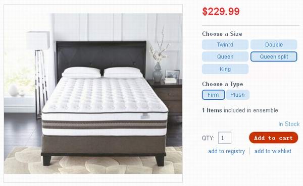 Serta® iSeries Profiles Glimmer Super Pillow Top Sleep Sets （Queen split、Firm）床垫组合