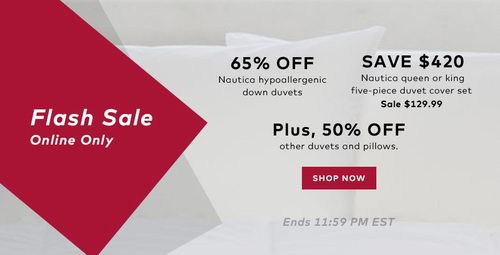 Hudson’s Bay床上用品3.5折特卖，仅限今日