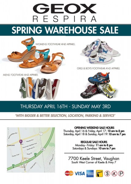The Geox Spring Warehouse Sale春季特卖会本周四10点开卖，全场2.5折起