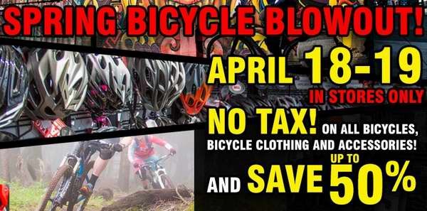 Royal Distributing自行车春季特卖会，上千款自行车及配件服饰等3.5折起特卖并免税，仅限本周六周日