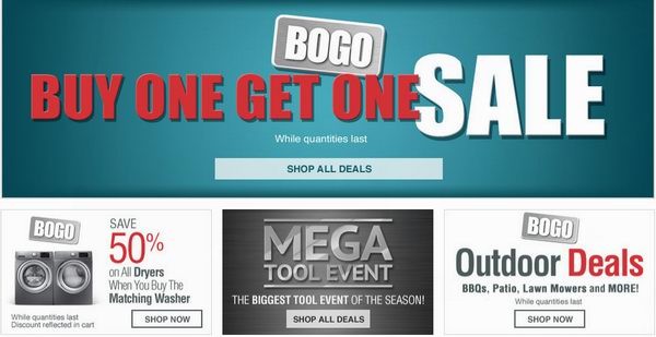 Lowe's Buy One Get One Sale限时特卖，新用户另再优惠10元
