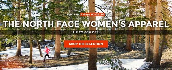 The North Face 4-6折特卖，额外9折