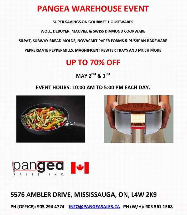 Pangea Sales 专业厨房用品特卖会，全场3折起，仅限本周六周日！
