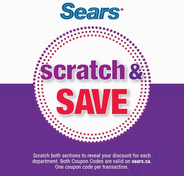 Sears Scratch & Save 最高额外优惠25%或50元