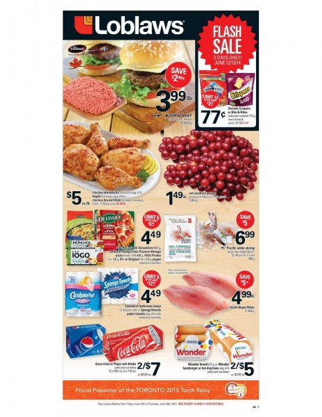 Loblaws超市本周（2015.6.12-2015.6.18）打折海报