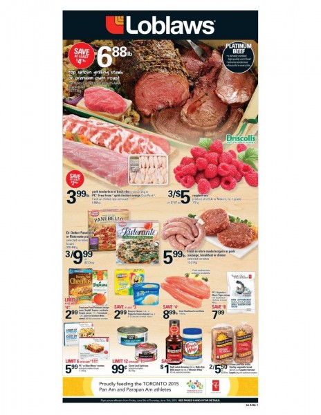Loblaws超市本周（2015.6.5-2015.6.11）打折海报