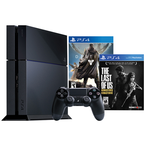 PlayStation 4 500GB The Last of Us Remastered Bundle With Destiny游戏机特卖，指定款PS4及Xbox One游戏半价
