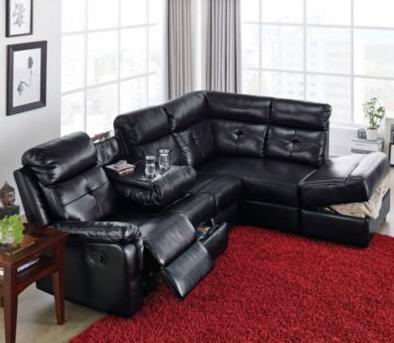 Park Place 2-Piece Bonded Leather Reclining Chaise Sectional合成皮沙发