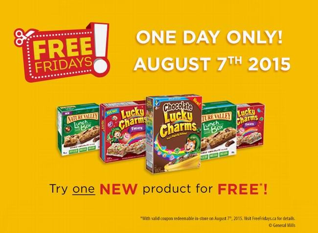 免费价值10.98元General Mills Cereal或Nature Valley Muesli提货券，仅限8月7日星期五提货