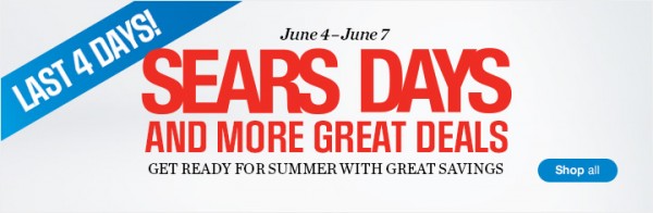 Sears Days 4天特卖活动，全站3折起