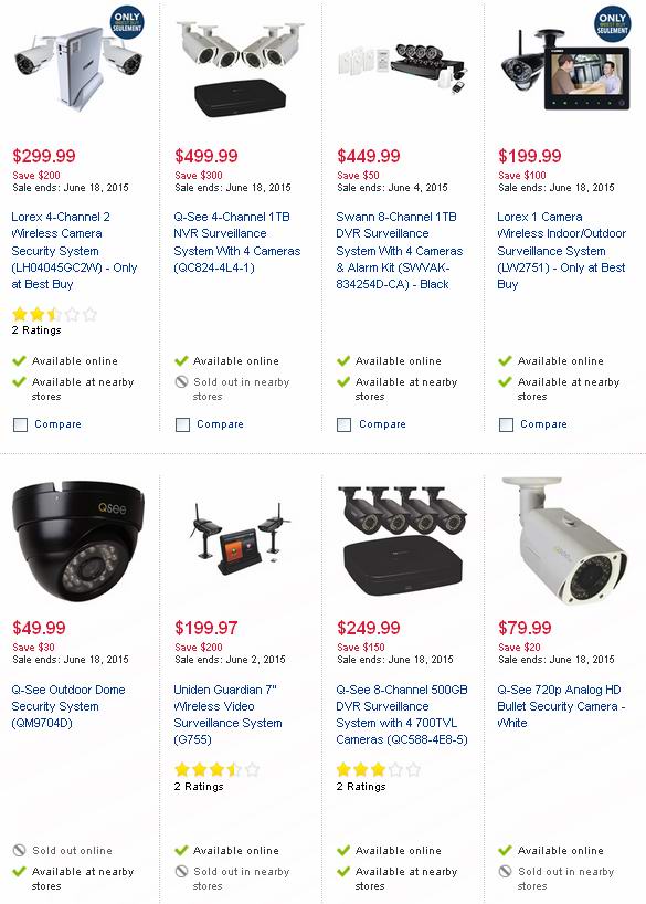 Best Buy多款监控系统半价起特卖