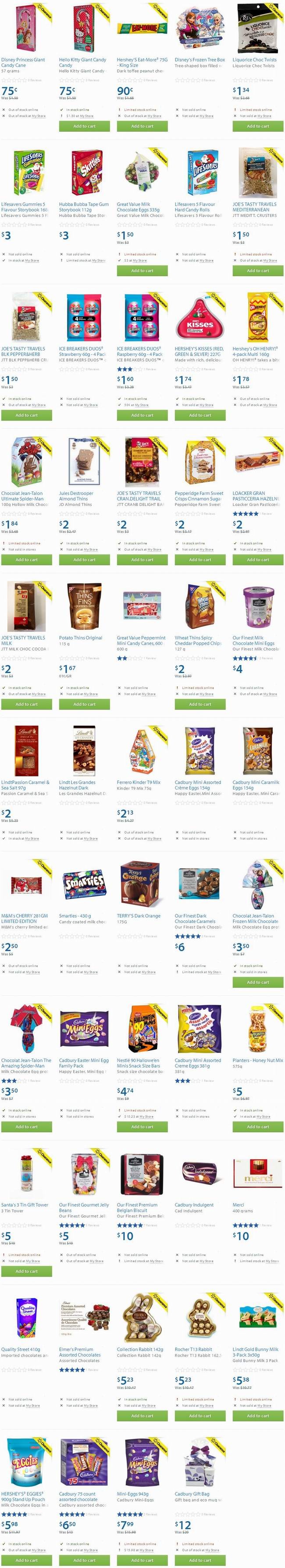Walmart数十款巧克力、饼干等零食半价0.75元起清仓