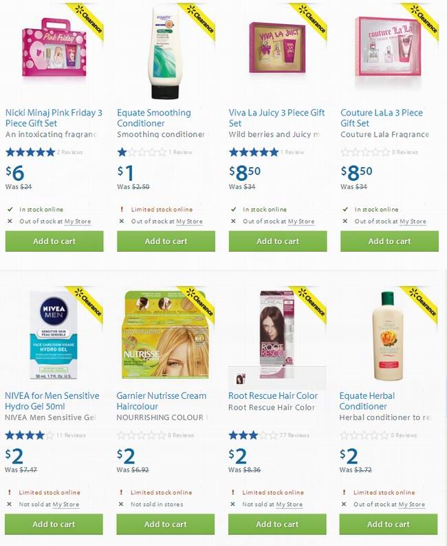 Walmart多款香水、染发剂、洗护发液等2.5折起清仓