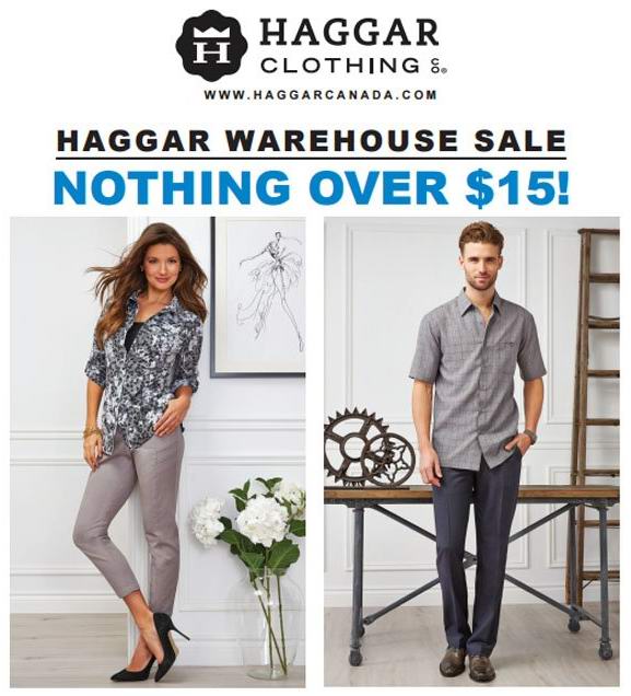 Haggar Canada Tent Sale 帐篷特卖会，所有服饰最高不超过15元