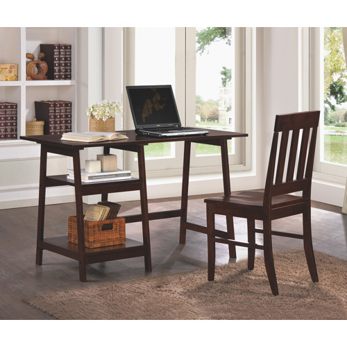 Coaster Writing Desk with Chair - Cappuccino书桌椅子套装