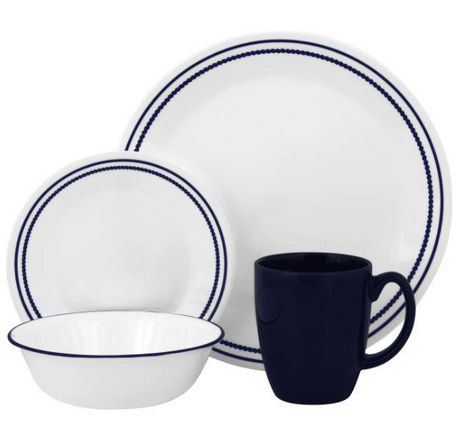 Corelle ® Livingware™ Breathtaking Blue Beads 16pc Dinnerware Set康宁16件套餐具套装