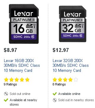 Lexar 16GB/32GB 200X 30MB/s SDHC Class 10 Memory Card储存卡