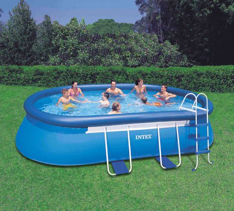 Intex 18 ftx10ftx42in Oval Frame Pool Set充气泳池套装