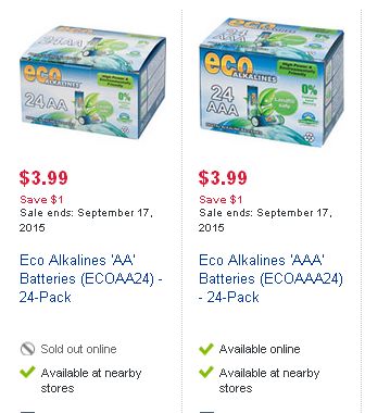 Eco Alkalines AA/AAA 环保电池24只装