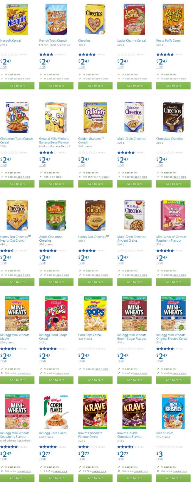 Walmart多款营养谷物麦圈早餐2.47元特卖