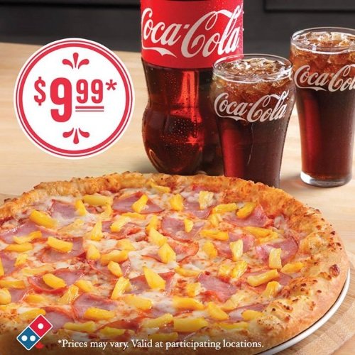  Domino's Pizza网购大号2-Topping Pizza及2升装可乐饮料只需9.99元！