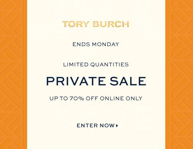 Tory Burch 秘密特卖，指定款服饰鞋子手袋等2折起并包邮！