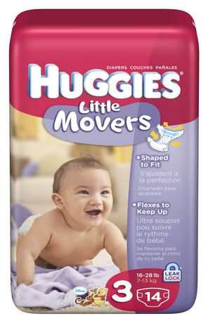 Huggies Little Movers - Conv. Pack 婴儿尿不湿纸尿裤（Size 3）14只装半价清仓